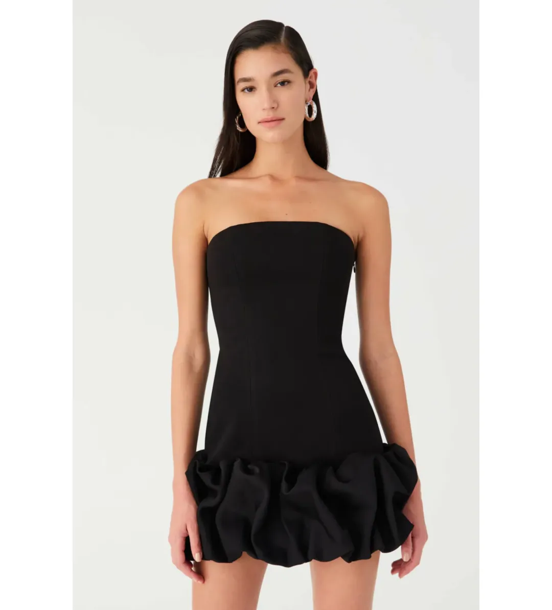 Misha Saphira Crepe Mini Dress Black Size AU 6 for rent on The Volte - main image