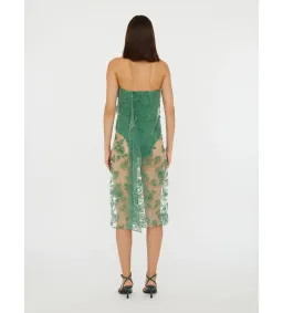 Christopher Esber Floating Lace Strapless Dress Evergreen Size AU 8 for rent on The Volte - image 3
