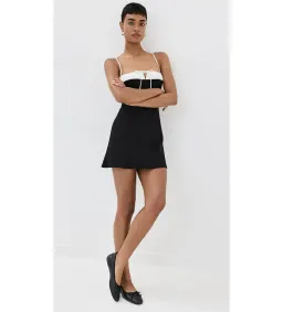 Reformation Sadie Knit Dress Black/White Size AU 10  for rent on The Volte - image 1