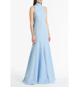 Carla Zampatti Crepe Panelled Gown Pale Blue Size AU 6 for rent on The Volte - image 2