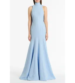 Carla Zampatti Crepe Panelled Gown Pale Blue Size AU 6 for rent on The Volte - image 1