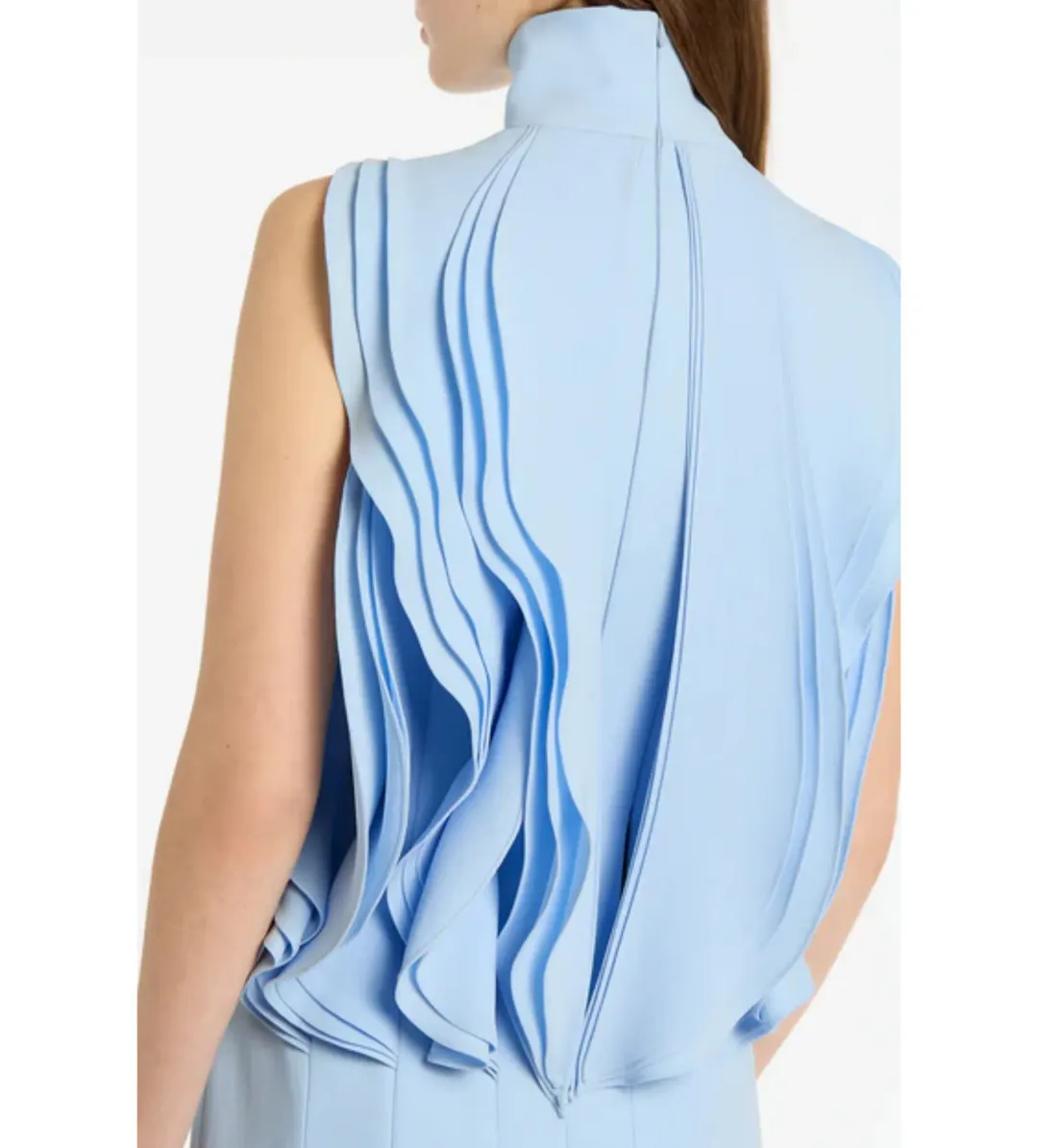 Carla Zampatti Crepe Panelled Gown Pale Blue Size AU 6 for rent on The Volte - main image
