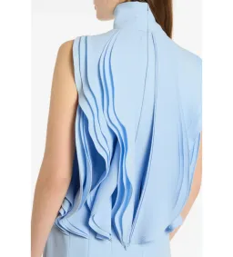 Carla Zampatti Crepe Panelled Gown Pale Blue Size AU 6 for rent on The Volte - image 5