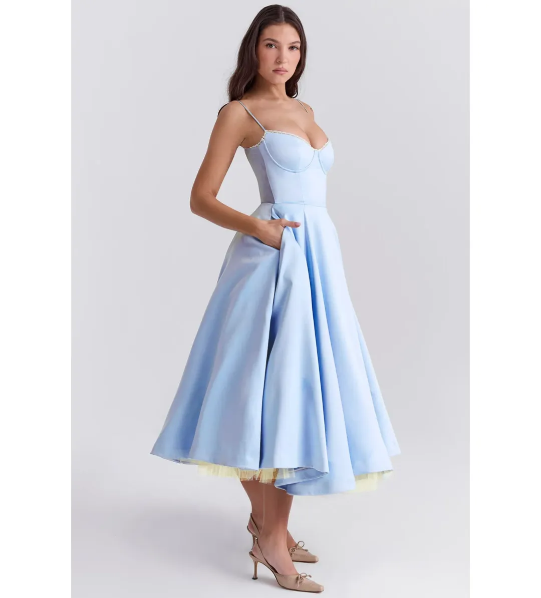 House of CB Mademoiselle Tulle Midi Dress Cinderella Blue Size M / AU 10 for rent on The Volte - main image