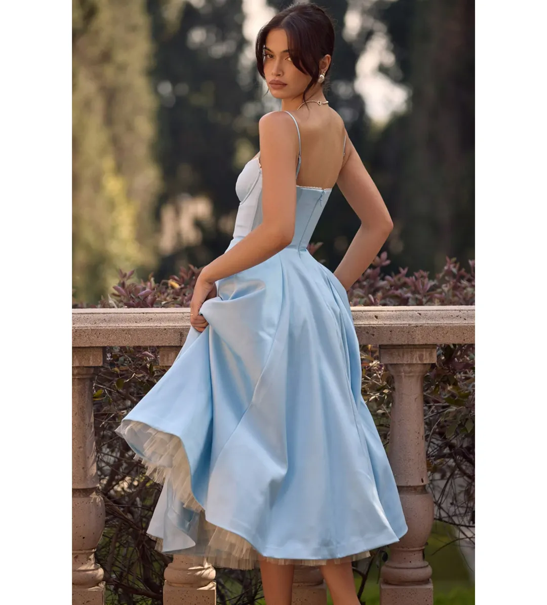House of CB Mademoiselle Tulle Midi Dress Cinderella Blue Size M / AU 10 for rent on The Volte - main image