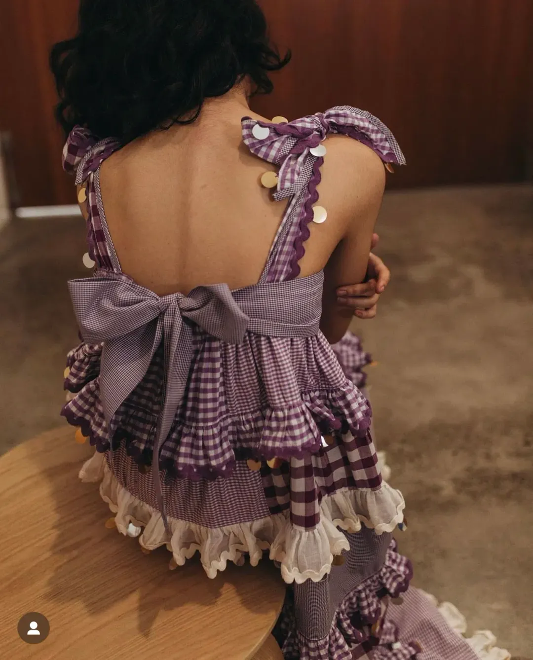 Innika Choo Ric Rac Patchwork Sequin Maxi Dress Purple One Size for rent on The Volte - main image