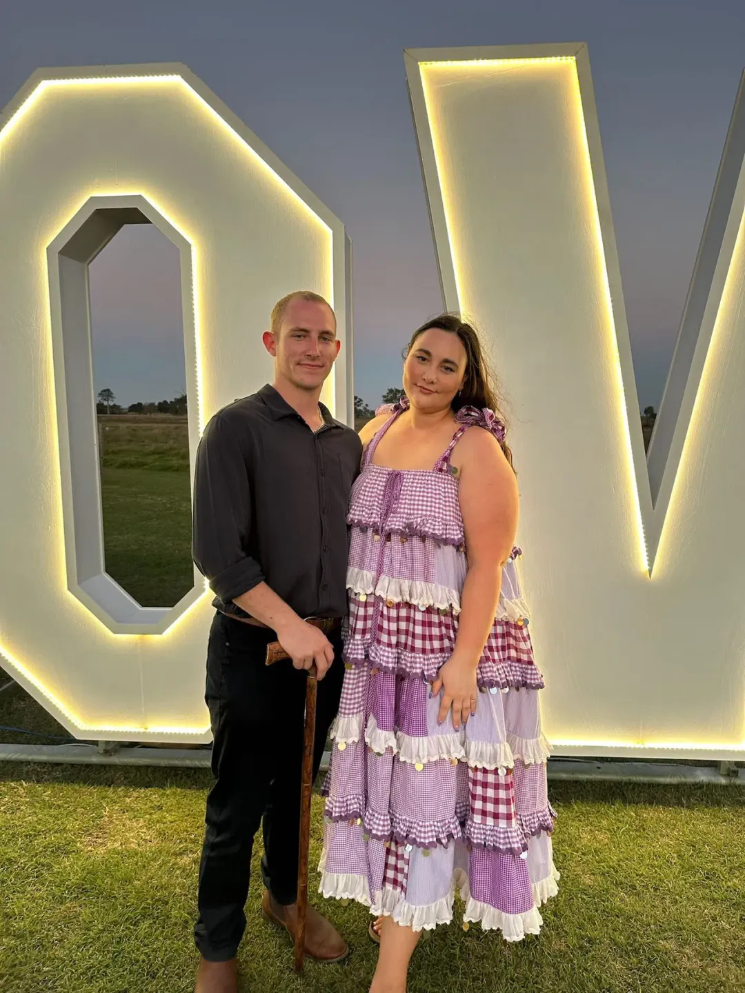 Innika Choo Ric Rac Patchwork Sequin Maxi Dress Purple One Size for rent on The Volte - main image