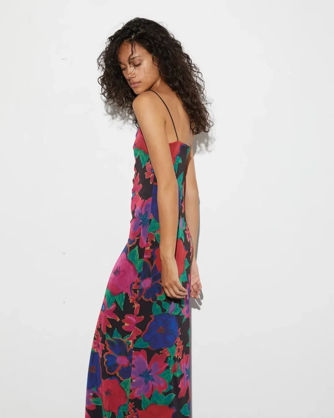 Stieglitz Mayte Spaghetti Mesh Dress Black Flowers Size 12 for rent on The Volte - main image