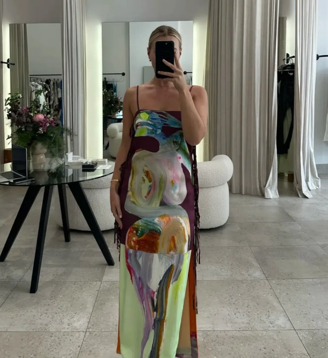 Alemais Jedda Side Tie Maxi Dress Multi Size 6  for rent on The Volte - main image