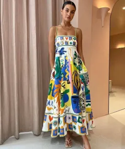 Alemais Soleil Sundress Multi Size 8 for rent on The Volte - image 1