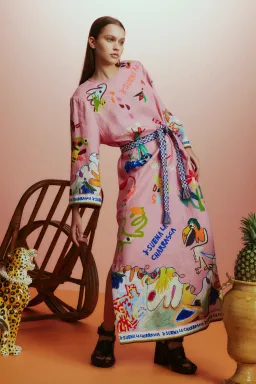 Alemais La Charrasca Midi Dress Pink Size 16 for rent on The Volte - image 1