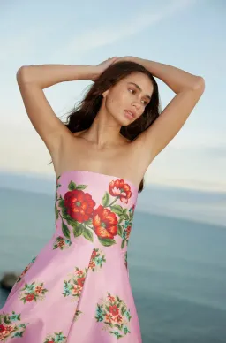 Aston Studio Audrey Dress in Salmon Bouquet Size 12 for rent on The Volte - image 2