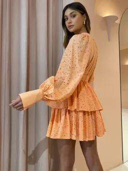 Acler Amelia Mini Dress Apricot Size 8 for rent on The Volte - image 3
