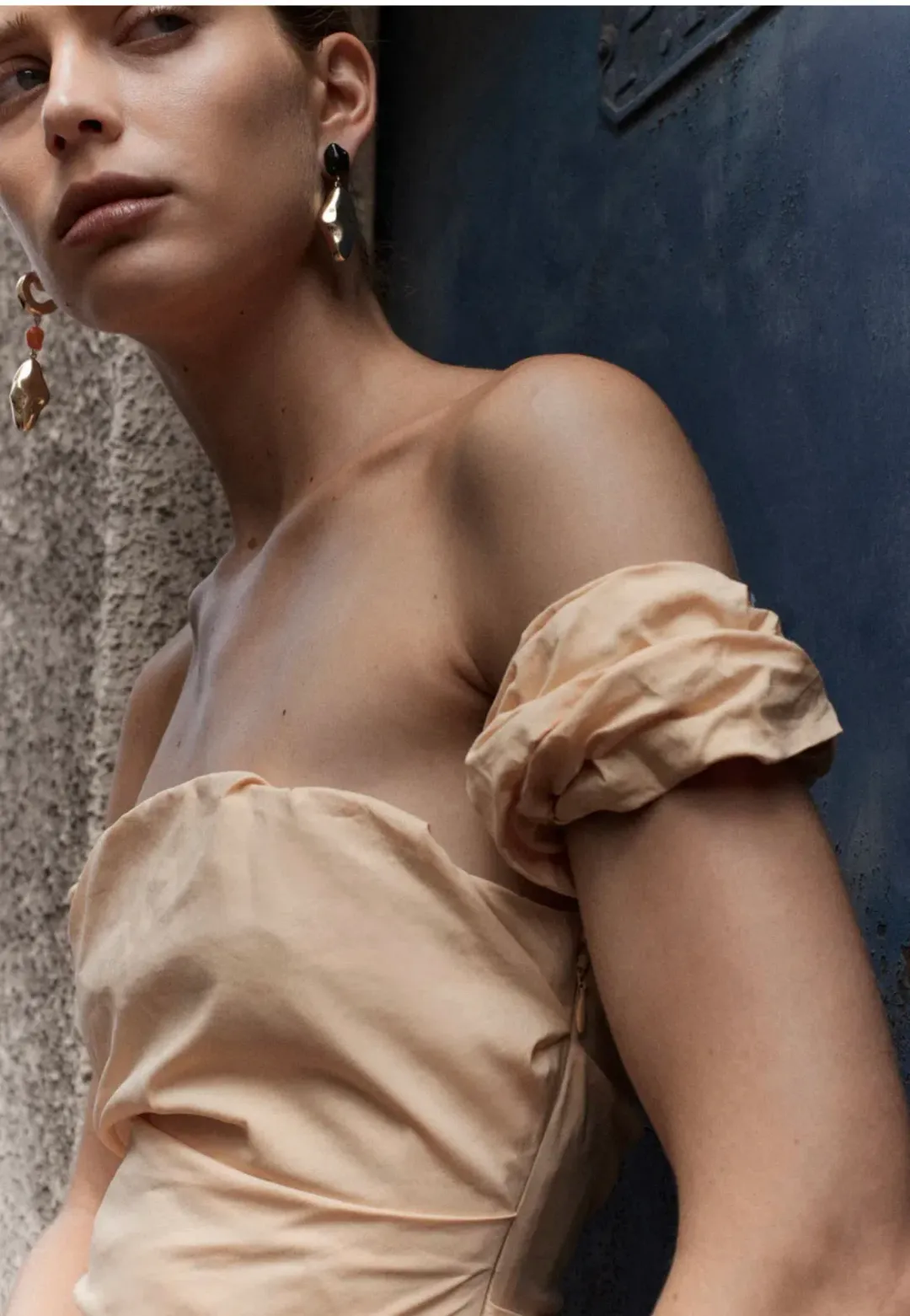 Sir the Label Carmen Draped Gown Light Peach Size 6 for rent on The Volte - main image