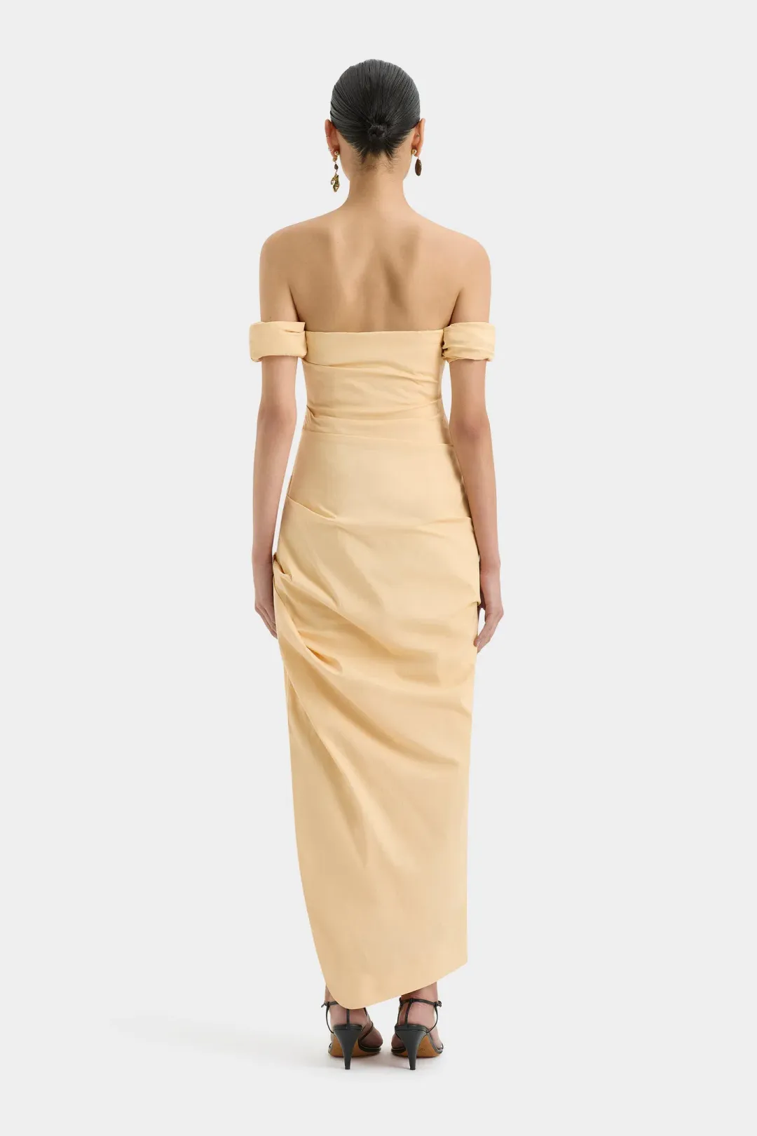 Sir the Label Carmen Draped Gown Light Peach Size 6 for rent on The Volte - main image
