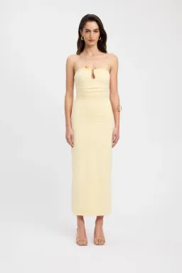 Kookai Tayla Trim Maxi Dress Yellow Size 8  for rent on The Volte - image 1