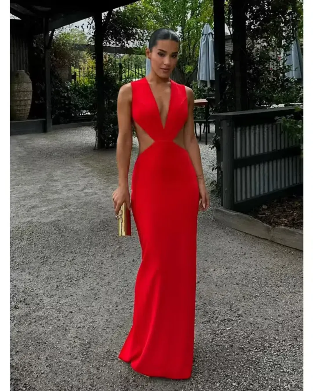 Effie Kats Valencia Gown in Cherry Red Size S / AU 8 for rent on The Volte - main image