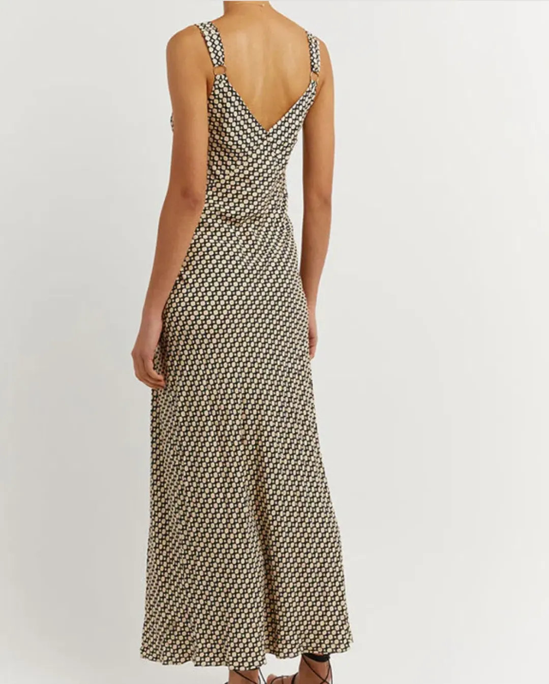 Dissh Marlow Beige Geo Midi Slip Dress for rent on The Volte - main image