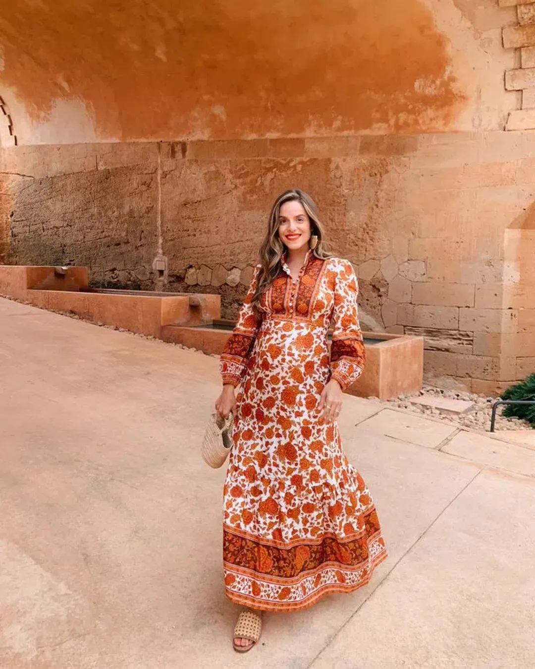 Zimmermann Amari Border High Neck Midi Linen Dress Size 0 AU 6-8 for rent on The Volte - main image