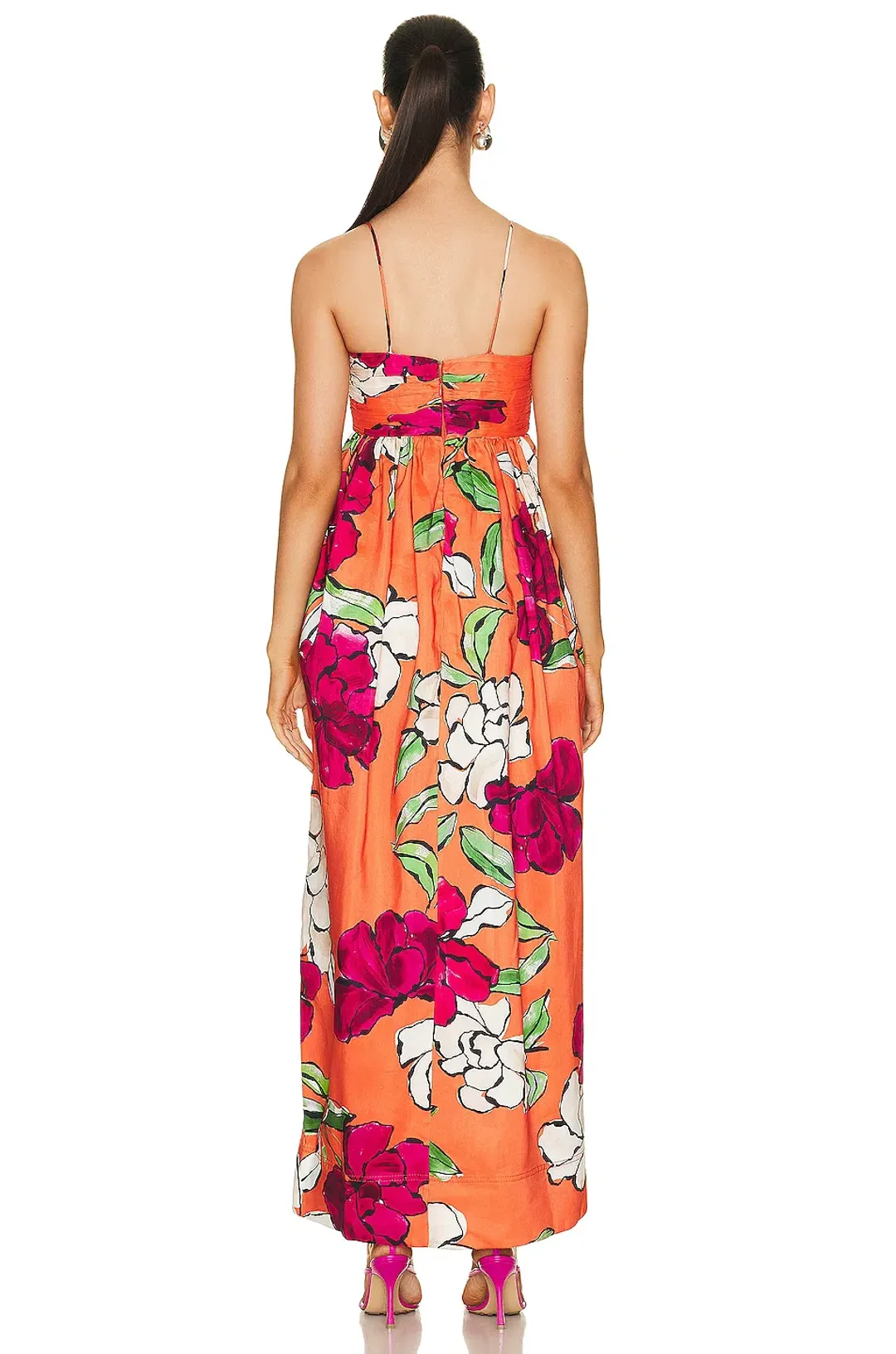 Aje Monument Tulip Maxi Dress Vivid Camellia Size 8 for rent on The Volte - main image