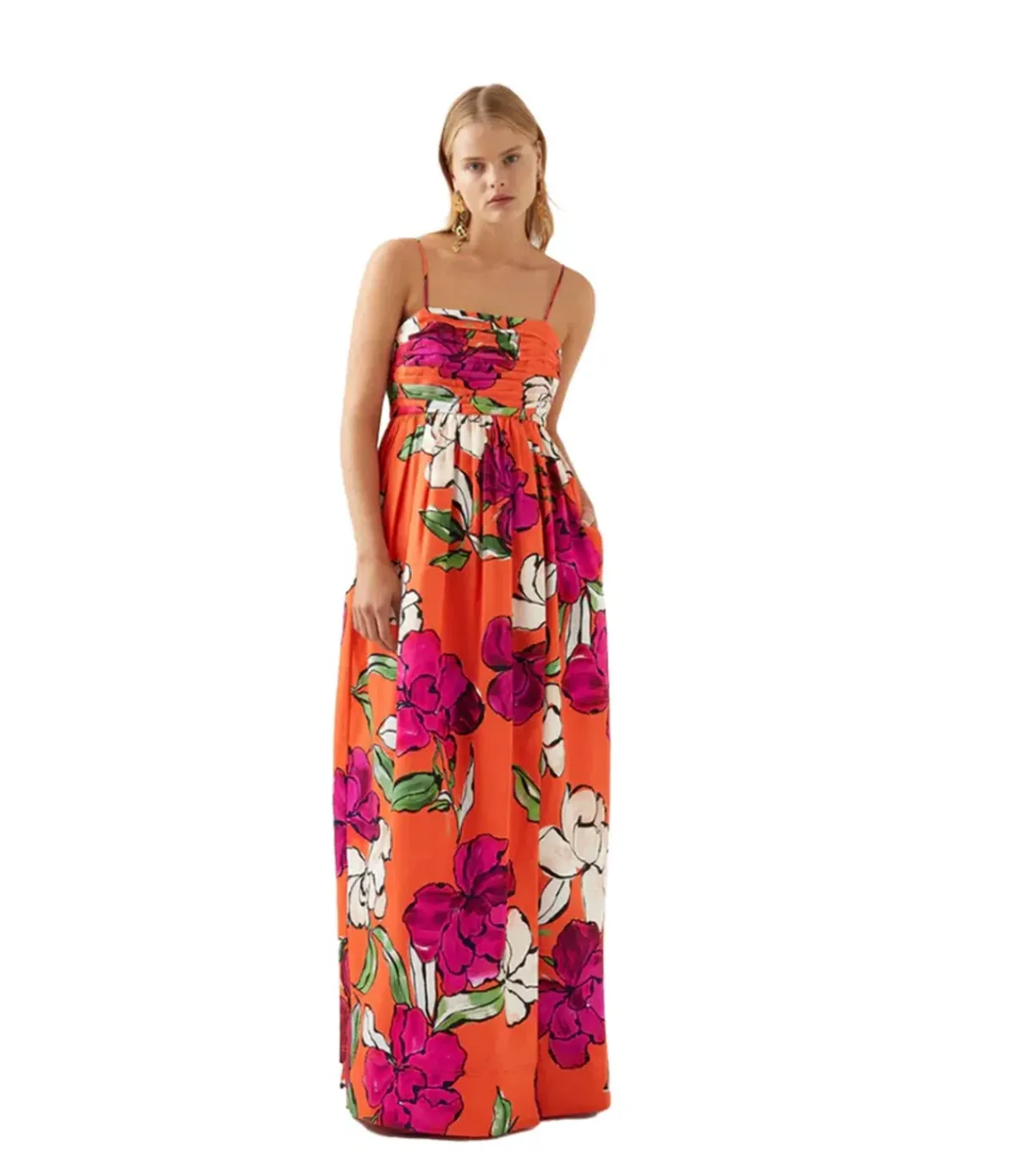 Aje Monument Tulip Maxi Dress Vivid Camellia Size 8 for rent on The Volte - main image