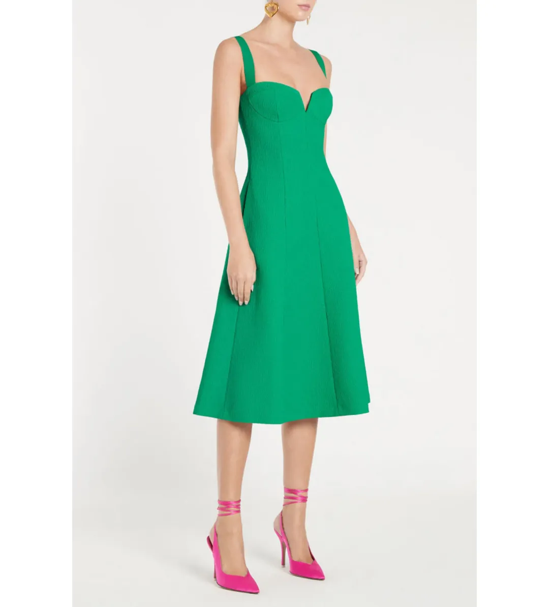 Rebecca Vallance Dionne Midi Dress Golf Green Size 14 for rent on The Volte - main image