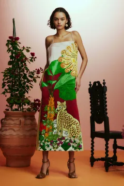 Alemais Tiger Slip Midi Dress Print Size 12 for rent on The Volte - image 2