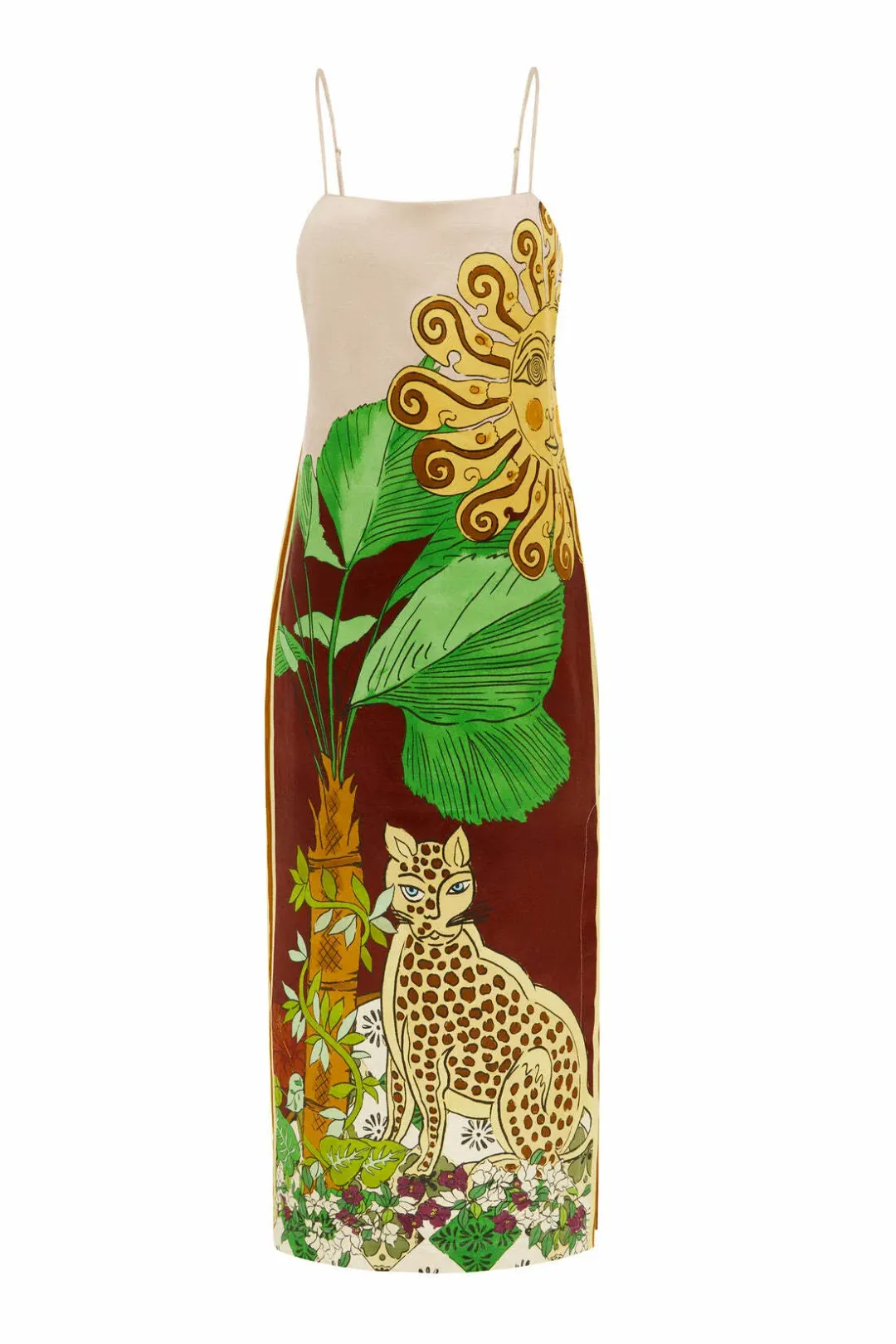 Alemais Tiger Slip Midi Dress Print Size 12 for rent on The Volte - main image