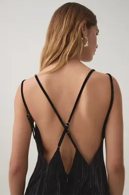 Aje Moonbow Velvet Maxi Dress Black Size 8 for rent on The Volte - image 4