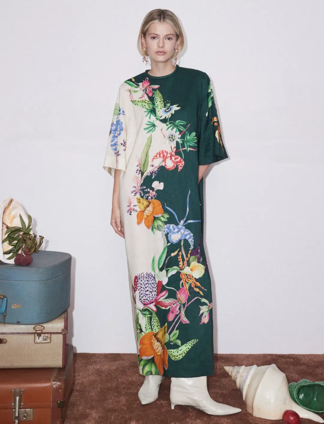 Alemais Aggie Midi Dress Multi Floral Size AU 16 for rent on The Volte - main image