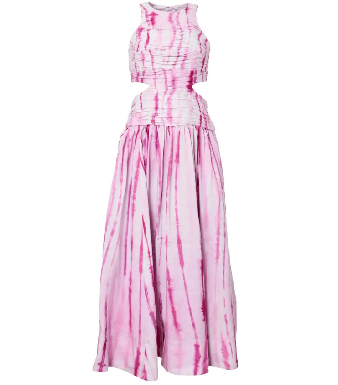Aje Introspect Ripple Cut Out Maxi Dress Ripple Tie Dye Size 4 for rent on The Volte - main image