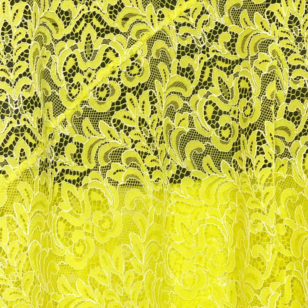 Marques Almeida Lace Layered Midi Skirt Yellow Black Size 10 for rent on The Volte - main image