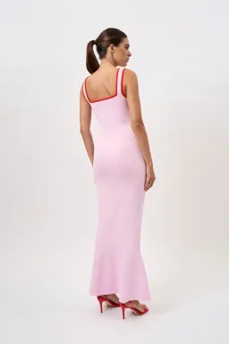 By Johnny Belle Contrast Pipe Knit Dress Pink/Red Size S / AU 8 for rent on The Volte - image 3