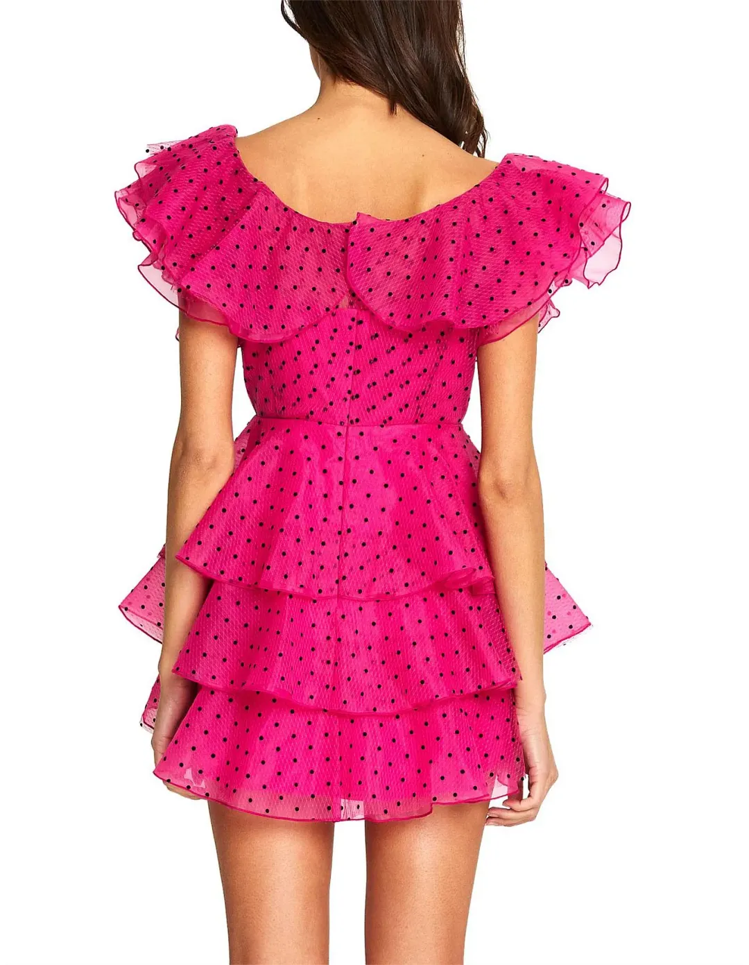 Alice McCall Space Odyssey Frilled Mini Dress Hot Pink Size 8 for rent on The Volte - main image