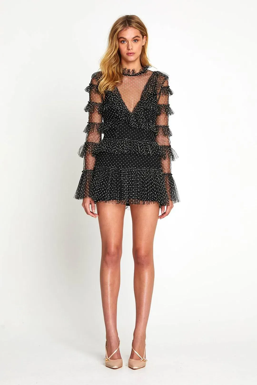 Alice McCall Tokyo Skies Mini Dress Black Size 8 for rent on The Volte - main image