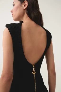 Aje Rushes Raffia Mini Dress Black Size 8 for rent on The Volte - image 3