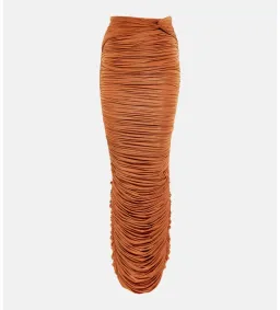 Alex Perry Hartley Ruched Maxi Skirt Brown Size AU 8 for rent on The Volte - image 4