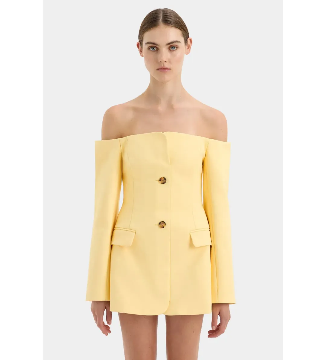 Sir the Label Sandrine Dress in Limone Yellow Size AU 12 for rent on The Volte - main image