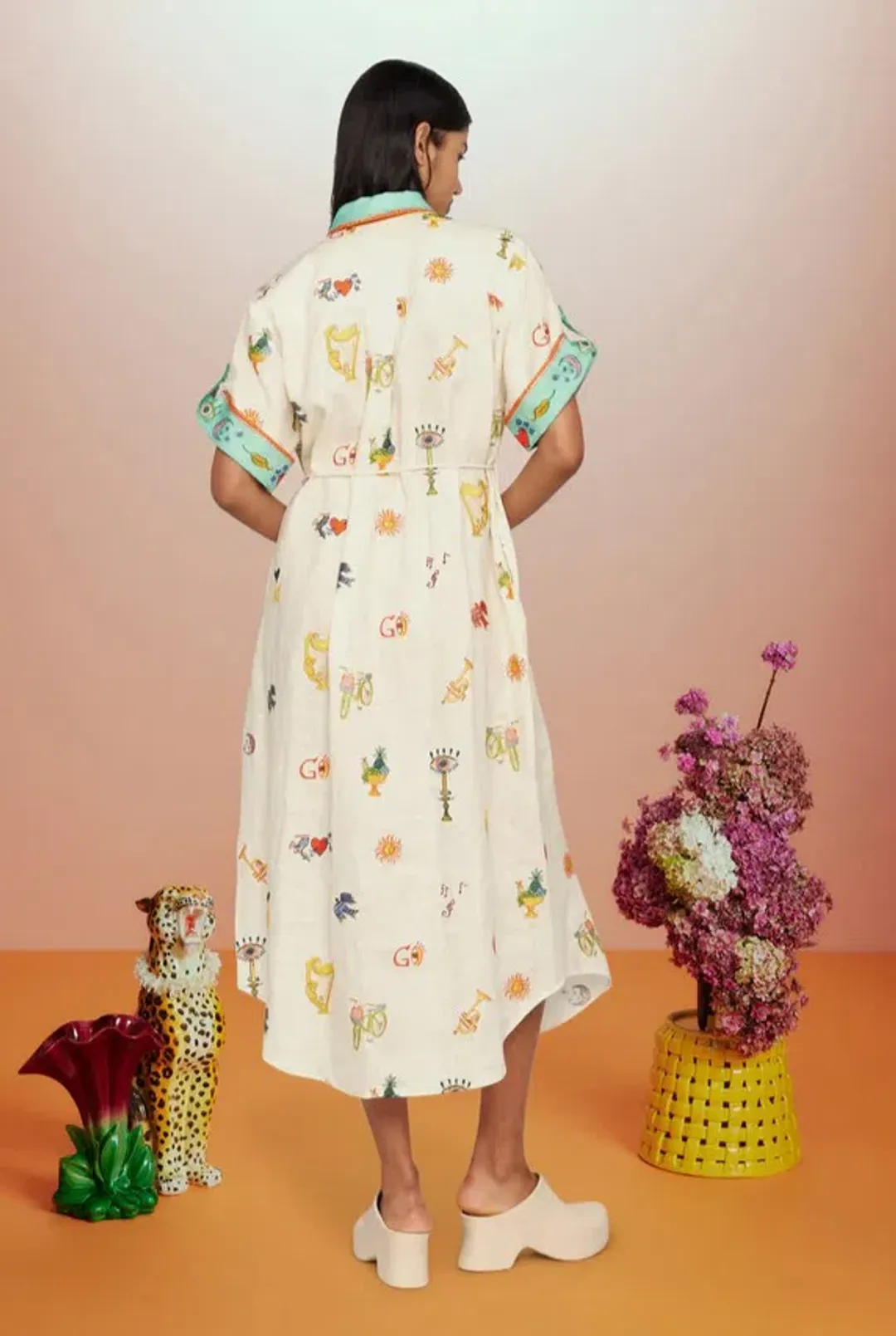 Alémais Holiday Go-to Embroidered Shirtdress Print Size AU 14 for rent on The Volte - main image