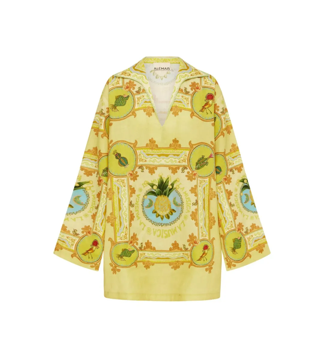 Alémais La Musica Tunic Dress Yellow Print Size AU 16 for rent on The Volte - main image