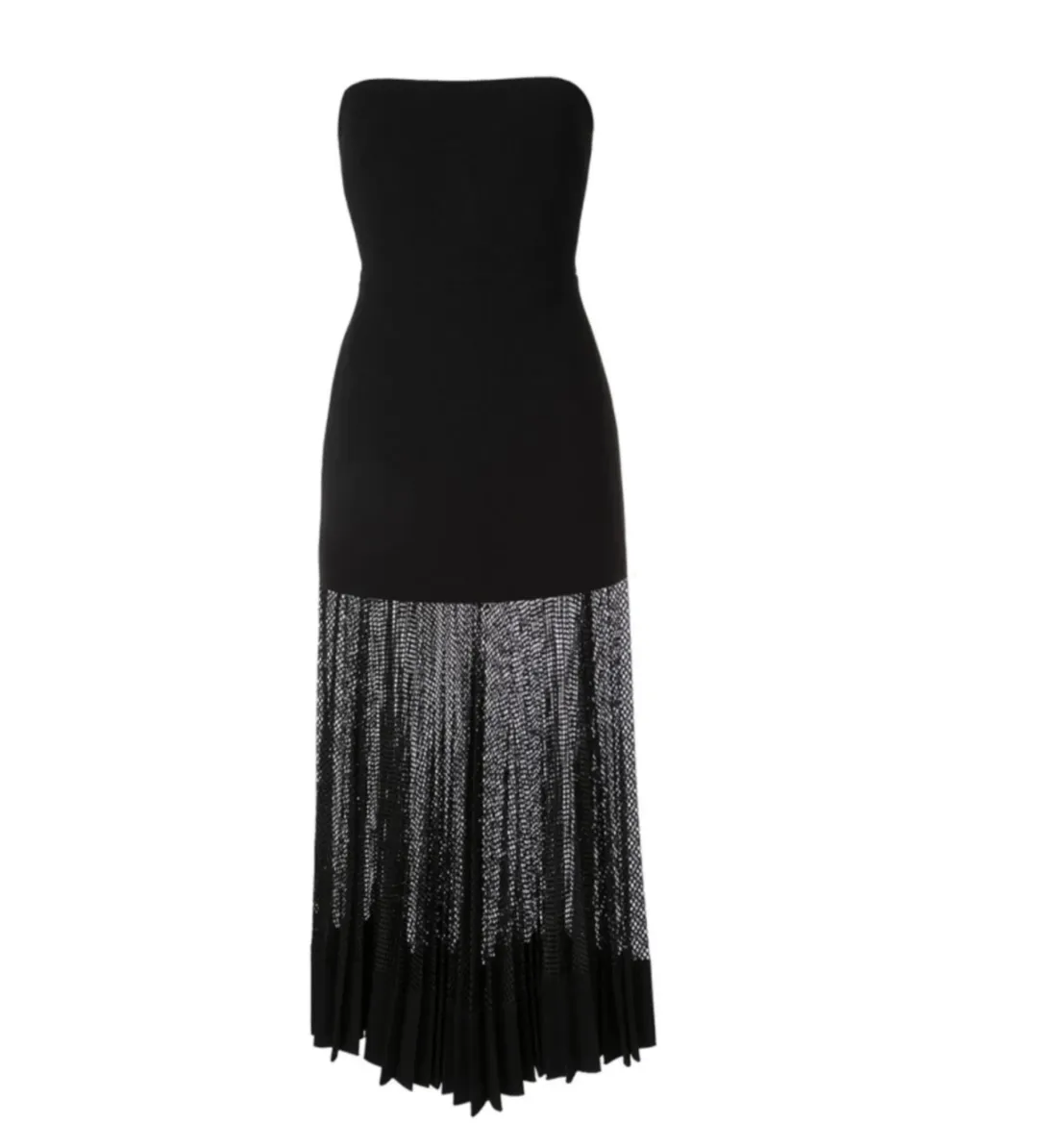 Dion Lee Net Pleat Strapless Dress Black Size AU 10 for rent on The Volte - main image