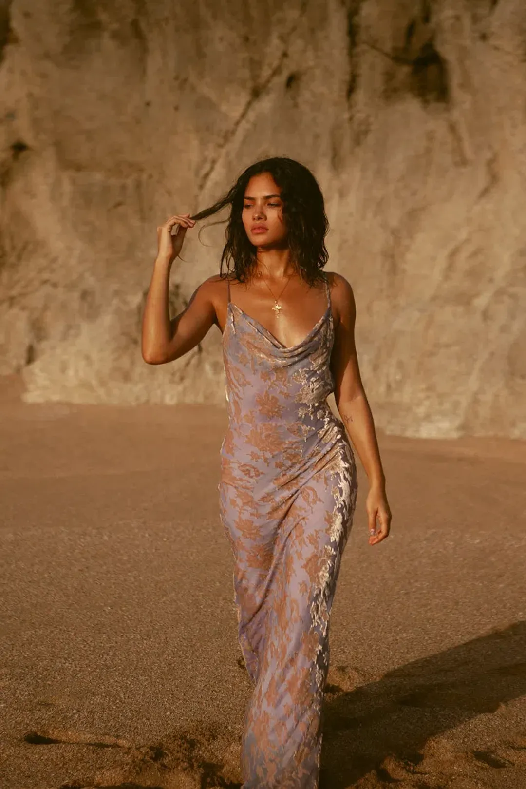 Rat & Boa Athena Dress Purple Print Size XS/AU 6 for rent on The Volte - main image