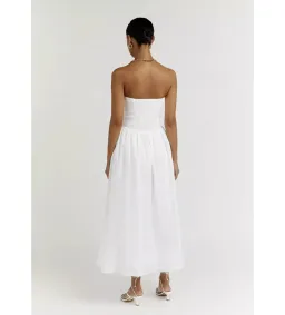 Dissh Lexi Linen Midi Dress White Size AU 10 for rent on The Volte - image 3