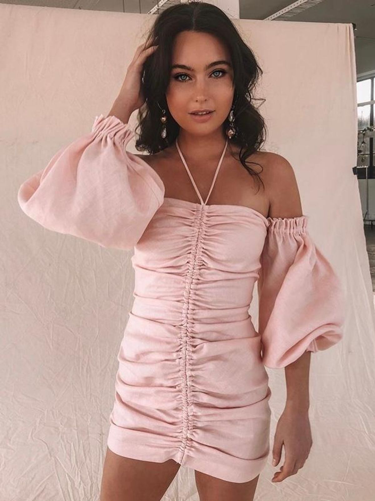 Sofia the Label  Chloe Dress Baby Pink Size 8 for rent on The Volte - main image