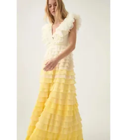 Aje Reflection Ombre Gown in Ivory/Acacia Yellow Size AU 16 for rent on The Volte - image 4
