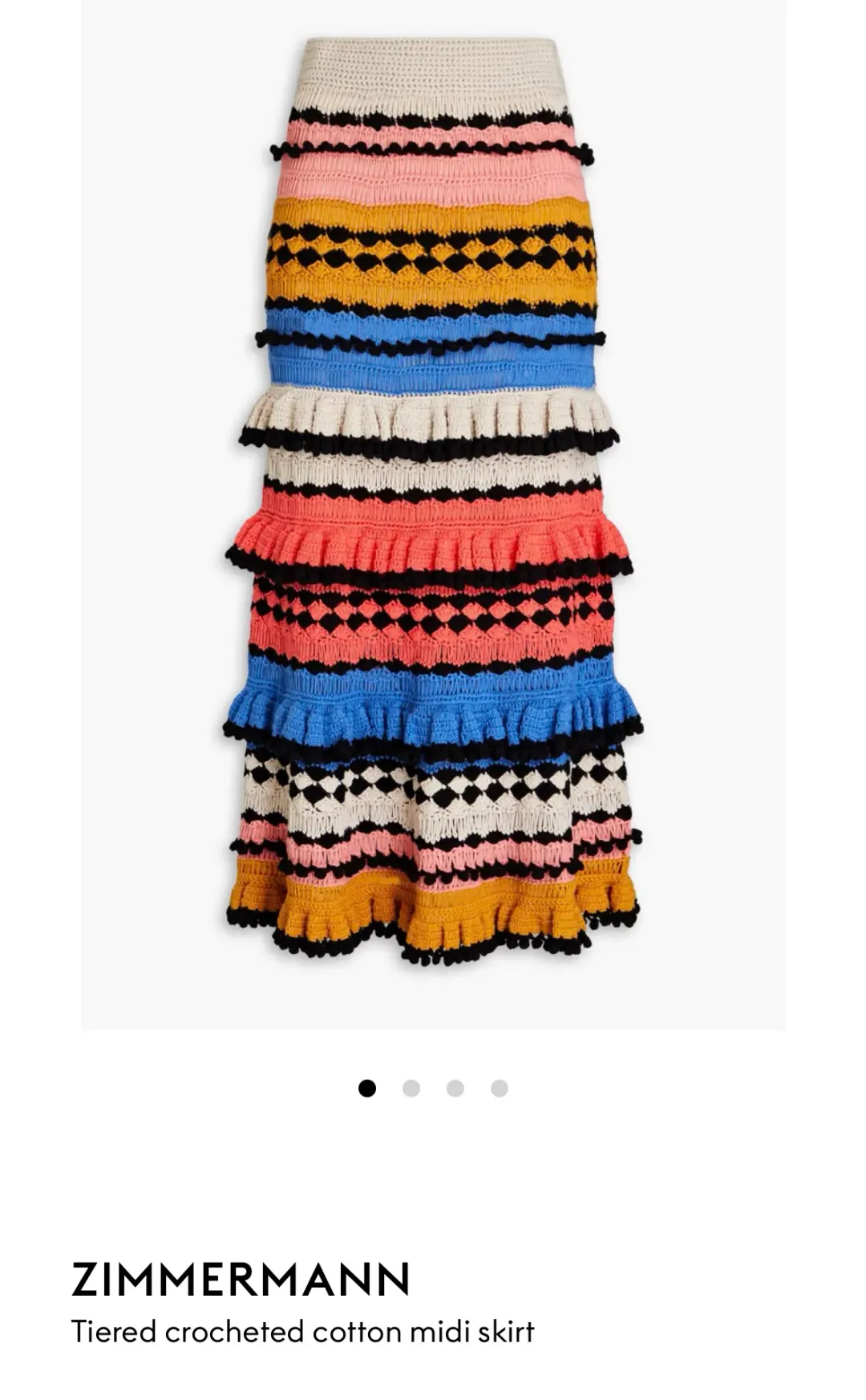 Zimmerman Crocheted Skirt Multi Size 1 / AU 10 for rent on The Volte - main image