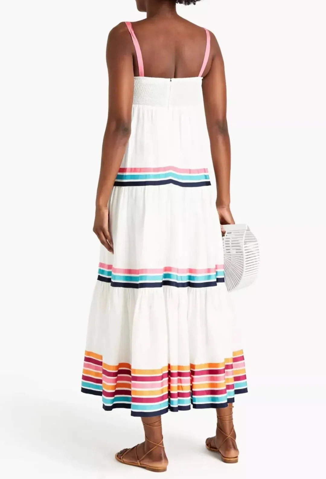 Zimmermann Lulu Tiered Ribbon Dress Stripe Size 0 / AU 8 for rent on The Volte - main image