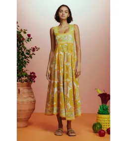 Alemais Diana Summer Dress Yellow Floral Size AU 8 for rent on The Volte - image 1