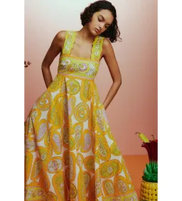 Alemais Diana Summer Dress Yellow Floral Size AU 8 for rent on The Volte - image 5