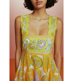 Alemais Diana Summer Dress Yellow Floral Size AU 8 for rent on The Volte - image 4